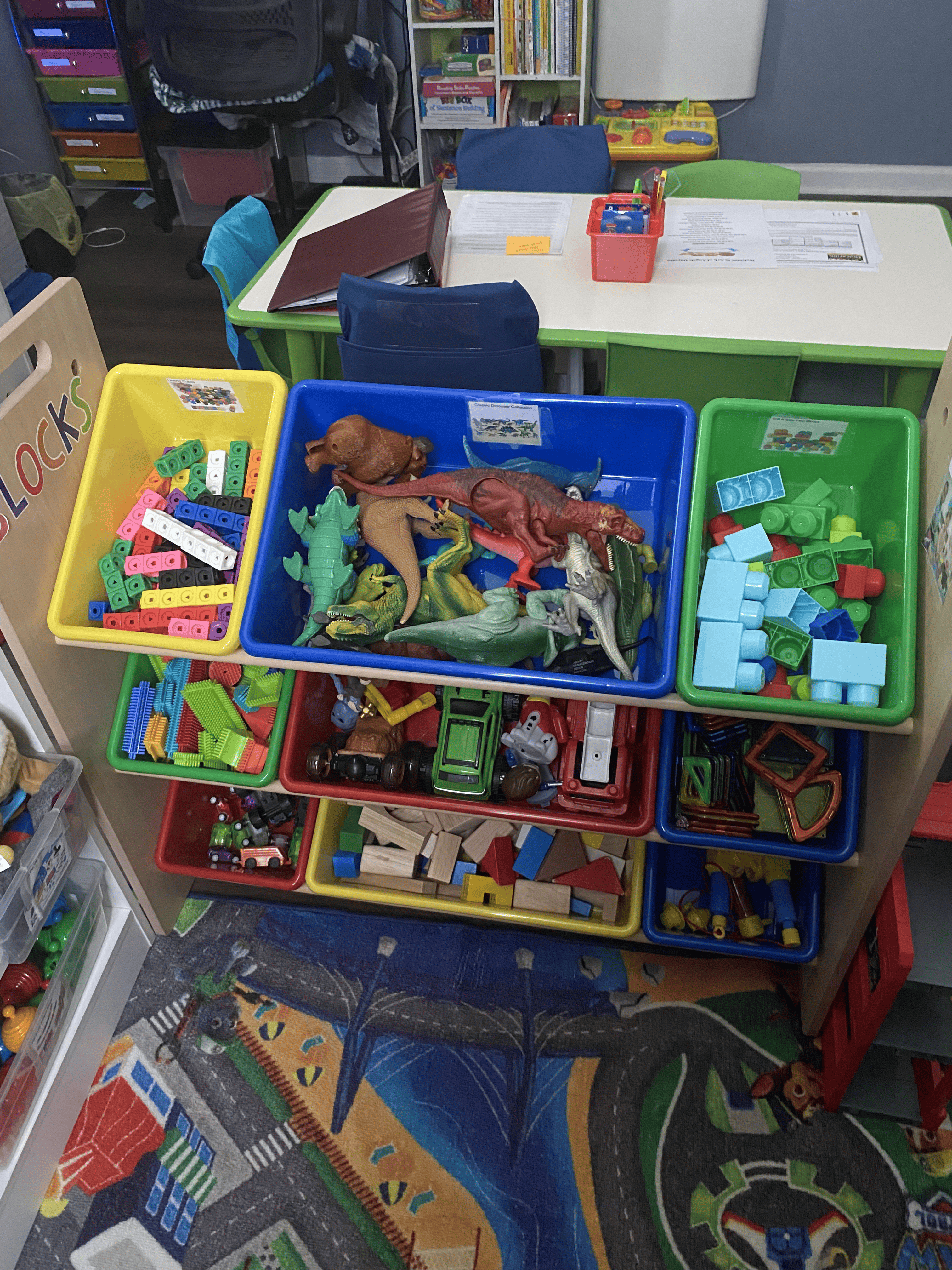 Color-coded toy organization system